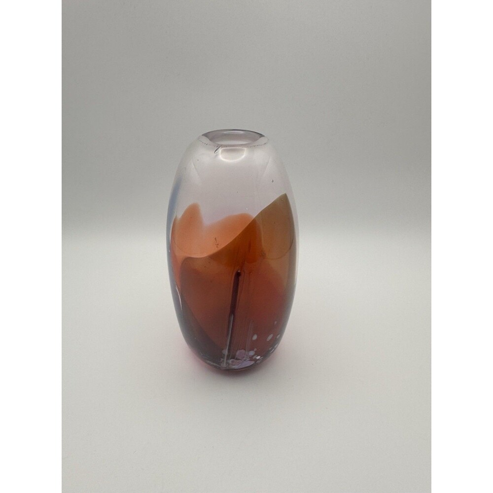 Vintage M. Rhys Williams 1988 Signed Studio Art Glass Bud Vase Hand Blown Glass